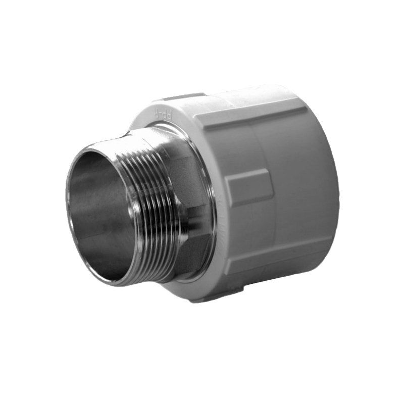 Муфта комбинированная ПП 50-1 1/2'' PN 25 под ключ с наружной резьбой серая