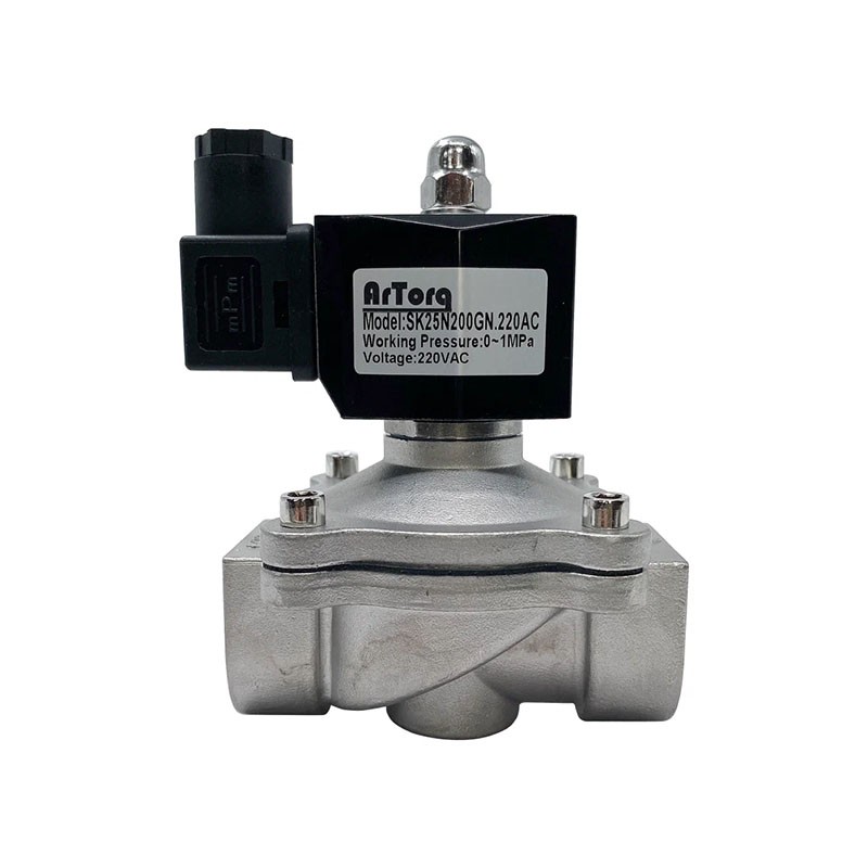 Соленоидный клапан Artorq SK DN 100 PN 10 из нержавеющей стали G-4'' нормально закрытый AC220В NBR до 80гр.-1