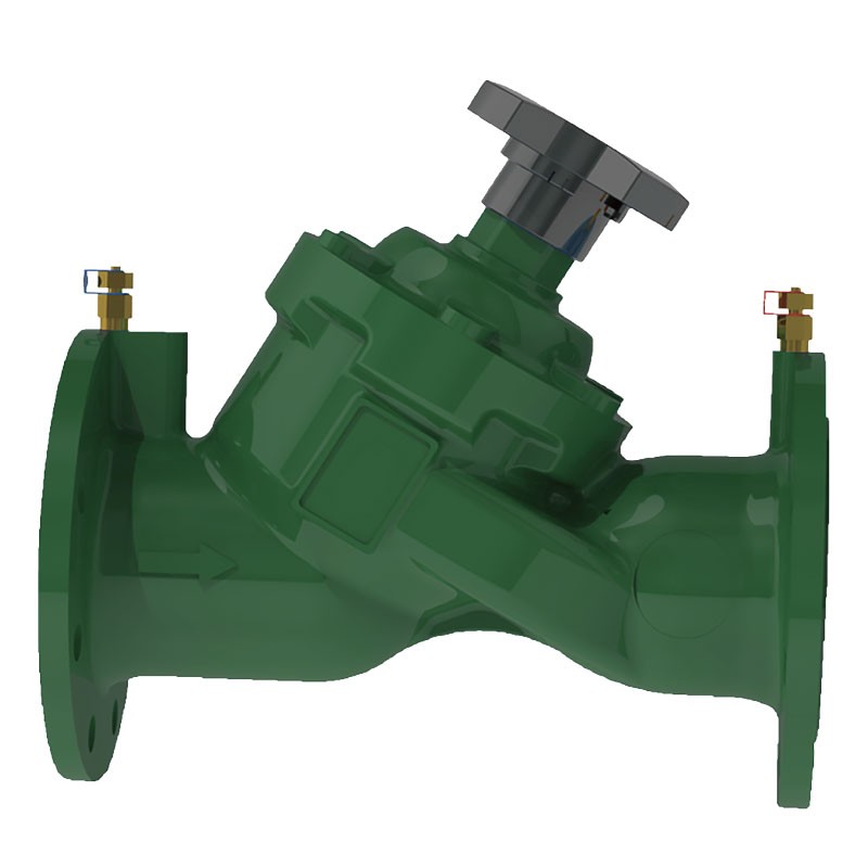 Клапан балансировочный чугунный DN200 PN16 фланцевый ручной Kvs 622,7 м³/ч с измерительными ниппелями GALA Тип. 1216H-1