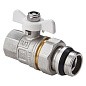 Кран латунный шаровой MVI BV.521 DN 20 PN 40 с уплотнением никелированный полнопроходной американка бабочка купить в Екатеринбурге | "Проконсим"