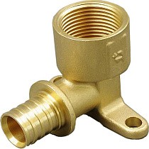 Угольники латунные установочные для PEX труб DN 16-25 PN 10 под надвижную гильзу с внутренней резьбой ONE PLUS купить в Екатеринбурге | "Проконсим"
