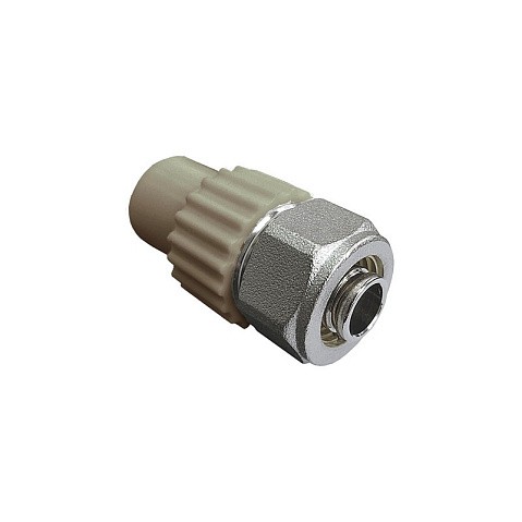 Комбинированный ниппель для соединения PPR-PE труб 20х16 PN 25 серый VALFEX купить в Екатеринбурге | "Проконсим"