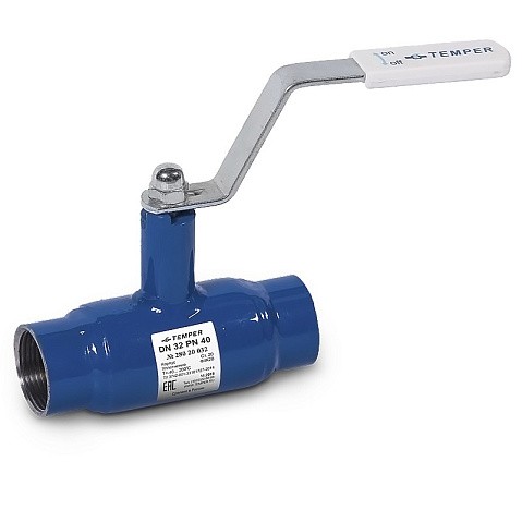 Кран стальной шаровой DN 15-10 PN40 100мм муфта-муфта с ручкой Temper купить в Екатеринбурге | "Проконсим"