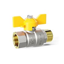 Краны латунные шаровые газовые DN 15-32 PN 25-40 бабочка муфта-штуцер LD Pride GAS купить в Екатеринбурге | "Проконсим"