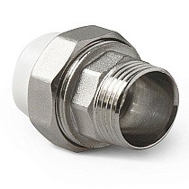 Муфты ПП DN 20-75 PN 25 комбинированные разъёмные с наружной резьбой белые Pro Aqua купить в Екатеринбурге | "Проконсим"