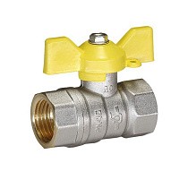 Краны латунные шаровые газовые DN 15-32 PN 25-40 никелированные бабочка муфта-муфта Temper серия 83 ГОСТ Р 59553 купить в Екатеринбурге | "Проконсим"
