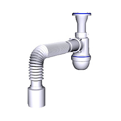  Сифон для умывальника бутылочный АНИ C2010 1 1/4 с гибкой трубой 50 (421100911) со склада Проконсим в Екатеринбурге