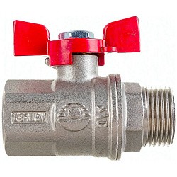  Латунный шаровой кран Ду32 Ру40 Valfex VF.218.NB1.114.DP 11Б27фт1М ВР-НР, проход , бабочка. (111201536) со склада Проконсим в Екатеринбурге