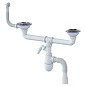 сифон для двойной мойки Unicorn В731VР, 40х50 гибкий отвод, 3 1/2'' х40 с отводом для стиральной машины, круглый перелив купить в Екатеринбурге | "Проконсим"