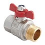 Кран латунный шаровой MVI BV.514 DN 15 PN 40 никелированный полнопроходной муфта-штуцер бабочка купить в Екатеринбурге | "Проконсим"