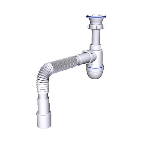 Сифон для умывальника-мойки бутылочный АНИ C0115 1 1/2 с гибкой трубой 40/50 купить в Екатеринбурге | "Проконсим"