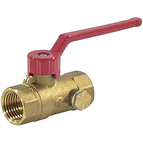 Кран латунный шаровой DN 15 PN 16 с дренажными патрубками G1/2'' муфта-муфта рычаг Пензапромарматура купить в Екатеринбурге | "Проконсим"