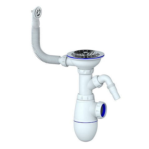 Сифон для мойки Unicorn В431VP, без отвода, 3 1/2'' х40 с отводом для стиральной машины, круглый перелив купить в Екатеринбурге | "Проконсим"