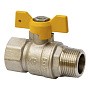 Кран латунный шаровой газовый MVI BV.814 DN 15 PN 25 никелированный полнопроходной муфта-штуцер бабочка купить в Екатеринбурге | "Проконсим"