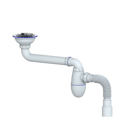 Сифон для умывальника Unicorn ВС21, 40х50 гибкий отвод, 3 1/2'' х40 чаша из нержавеющей стали купить в Екатеринбурге | "Проконсим"