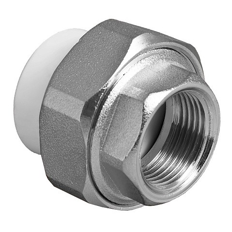 Муфта комбинированная ПП 20-3/4'' PN 25 разъёмная с внутренней резьбой белая VALFEX  купить в Екатеринбурге | "Проконсим"