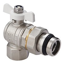 Краны латунные шаровые угловой с уплотнением MVI BV.523 DN 15-20 PN 40 американка бабочка купить в Екатеринбурге | "Проконсим"