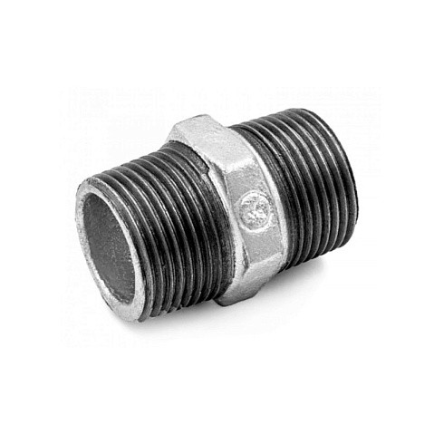 Ниппель чугунный DN 15-50 PN 16 оцинкованный штуцер-штуцер Fittex Plus купить в Екатеринбурге | "Проконсим"