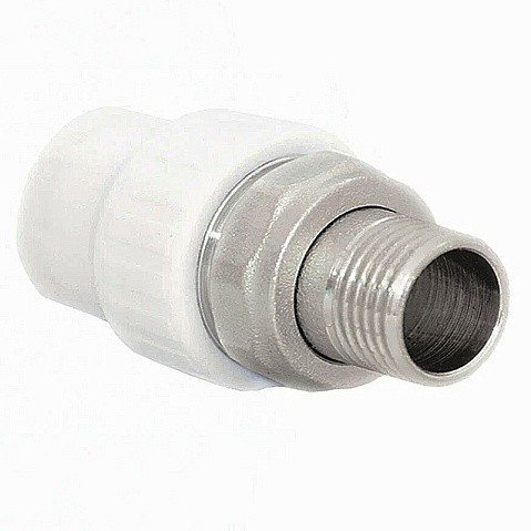 Муфта для радиатора ПП 25-3/4'' PN 25 с американкой белая РТП 14628 купить в Екатеринбурге | "Проконсим"
