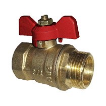 Краны латунные шаровые 11Б27п1 DN 15-32 PN 16 однотипные бабочка муфта-штуцер купить в Екатеринбурге | "Проконсим"