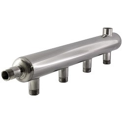  Коллектор из нержавеющей стали PLP на 4 выход. Ду50 Ру16 1/2" х 1/2" НР НР (922151494) со склада Проконсим в Екатеринбурге