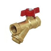Краны латунные шаровые DN 15-20 PN 25 с фильтром бабочка муфта-муфта БАЗ КФ.А30.1 купить в Екатеринбурге | "Проконсим"