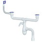 сифон для двойной мойки Unicorn В747V, 40х50 гибкий отвод, 1 1/2'' х40 с отводом для стиральной машины, прямоугольный перелив купить в Екатеринбурге | "Проконсим"