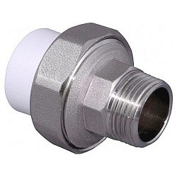  Муфта комбинированная ПП 32-1/2'' PN 25, разъёмная, с наружной резьбой, белая, Valfex 10156215 (251211706) со склада Проконсим в Екатеринбурге