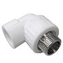 Угольник комбинированный ПП 20-1/2'' PN 25 с наружной резьбой белый VALFEX  купить в Екатеринбурге | "Проконсим"