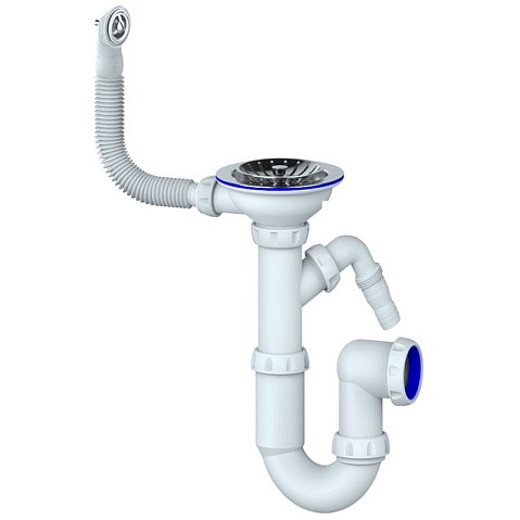 Сифон для мойки Unicorn Y431V, 3 1/2'' х40 без отвода, чаша из нержавеющей стали с отводом для стиральной машины, круглый перелив купить в Екатеринбурге | "Проконсим"