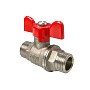 Кран латунный шаровой Valfex.219.NB1 11Б27фт1М DN 15 PN 40 никелированный штуцер-штуцер бабочка купить в Екатеринбурге | "Проконсим"