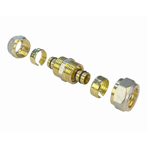 Муфты латунные для PEX труб DN 16-32 PN 10 обжимные никелированные Valfex VF.303.N купить в Екатеринбурге | "Проконсим"