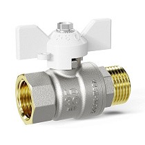 Краны латунные шаровые DN 15-32 PN 25-40 никелированные бабочка белая муфта-штуцер LD Pride 47.302 купить в Екатеринбурге | "Проконсим"