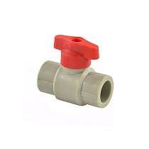 Краны шаровые ПП DN 20-25 PN 25 полупроходные серые с красной ручкой Valfex купить в Екатеринбурге | "Проконсим"
