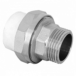  Муфта комбинированная ПП 25-1/2'' PN 25, разъёмная, с наружной резьбой, белая, РосТурПласт 10643 10643 (251210703) со склада Проконсим в Екатеринбурге