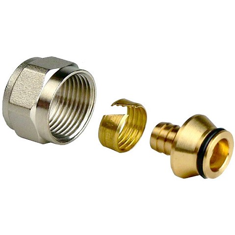 Евроконус латунный для PEX труб  16х2,0- 1/2'' PN 16  обжимной с накидной гайкой  РосТурПласт купить в Екатеринбурге | "Проконсим"