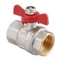 Кран латунный шаровой MVI BV.513 DN 15 PN 40 никелированный полнопроходной муфта-муфта бабочка купить в Екатеринбурге | "Проконсим"