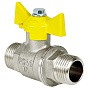 Краны латунные шаровые газовые 11Б27фт1М DN 15-20 PN 40 никелированные бабочка шт-шт Valfex.279 Standart ГОСТ Р 59553 купить в Екатеринбурге | "Проконсим"