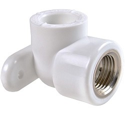  Угольник установочный ПП 20-1/2'' PN 25 белый РВК 21009 (930659309) со склада Проконсим в Екатеринбурге