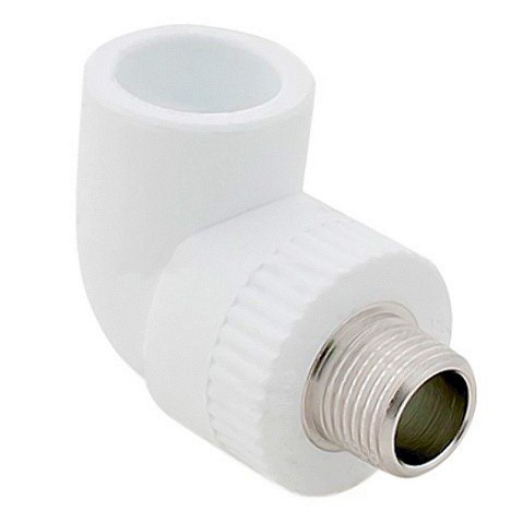 Угольник комбинированный ПП 25-3/4'' PN 25 с наружной резьбой белый РТП 10802 купить в Екатеринбурге | "Проконсим"