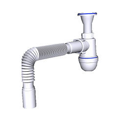 Акция! Сифон для умывальника бутылочный АНИ C2005 1 1/4с гибкой трубой 40 (421100910) со склада Проконсим в Екатеринбурге