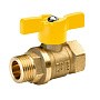 Кран латунный шаровой газовый 11Б27п DN15 PN40 бабочка муфта-штуцер БАЗ Standart