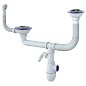 сифон для двойной мойки Unicorn В710VР, 40х50 гибкий отвод, 3 1/2'' х40 с отводом для стиральной машины, круглый перелив купить в Екатеринбурге | "Проконсим"