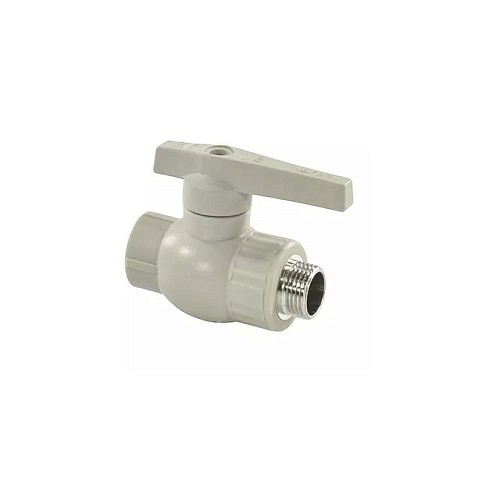 Краны шаровые ПП DN 20-32 PN 25 комбинированные с наружной резьбой серые Valfex  купить в Екатеринбурге | "Проконсим"
