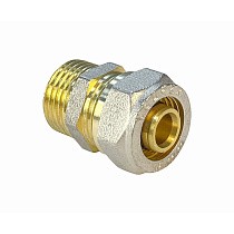 Муфты латунные для PEX труб DN 16-32 PN 10 обжимные никелированные с наружной резьбой Valfex VF.301.N купить в Екатеринбурге | "Проконсим"