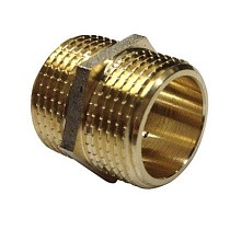 Ниппели латунные никелированные DN 15-50 PN 40 штуцер-штуцер  купить в Екатеринбурге | "Проконсим"