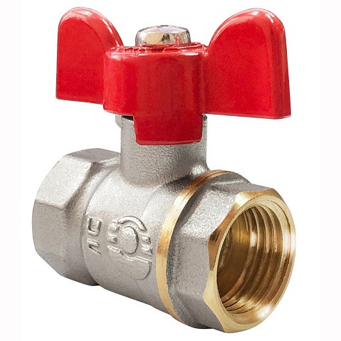Кран латунный шаровой Valfex Optima.217.NLB1 11Б27фт1М DN 15 PN 25 никелированный муфта-муфта бабочка купить в Екатеринбурге | "Проконсим"