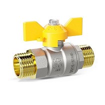 Краны латунные шаровые газовые DN 15-25 PN 40 бабочка штуцер-штуцер LD Pride GAS купить в Екатеринбурге | "Проконсим"
