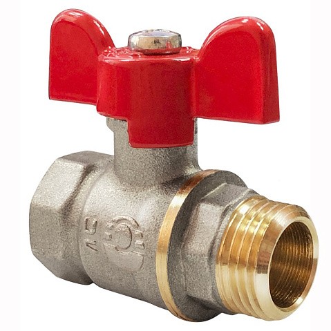 Кран латунный шаровой Valfex Optima.218.NLB1 11Б27фт1М DN 20 PN 25 никелированный муфта-штуцер бабочка купить в Екатеринбурге | "Проконсим"