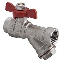 Краны латунные шаровые с фильтром MVI BV.632 DN 15-20 PN 25 никелированные муфта-муфта бабочка купить в Екатеринбурге | "Проконсим"